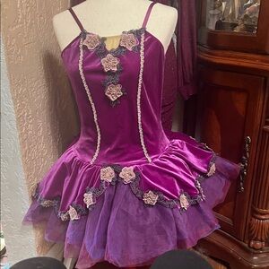 Elegant Purple Floral Mini Dress